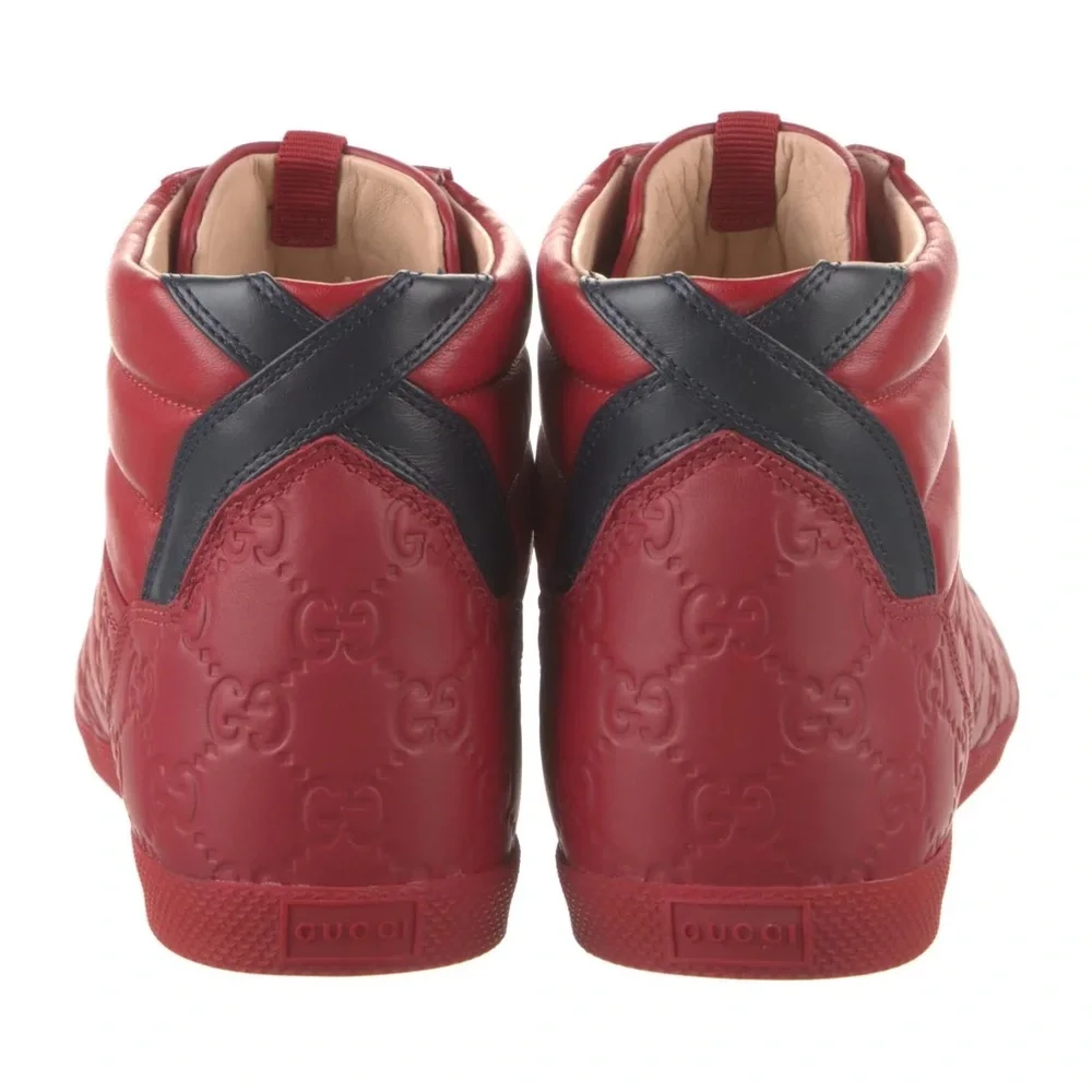 AUTHENTIC Men’s Red Gucci High Top Trainer Size 11